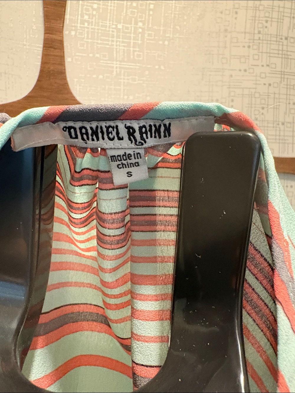 Daniel Rainn Striped Cap-Sleeve Top in Mint and Coral - Picture 2 of 3
